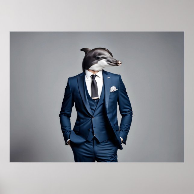 Delfin im Anzug Poster (Vorne)