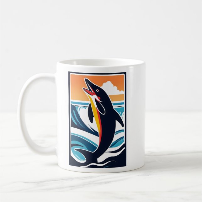 Delfin im Meer - Leben in der Meere Kaffeetasse (Links)