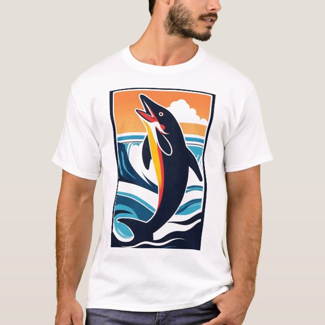 Delfin im Meer - Leben in der Meere T-Shirt (Vorderseite)