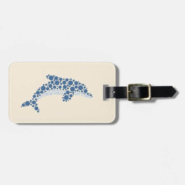 Delfin in Punkten Gepäckanhänger (Vorderseite horizontal)