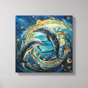 Delfin-Kunstposter Leinwanddruck
