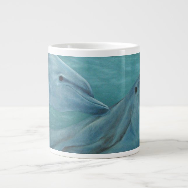 Delfin Lächeln Jumbo-Tasse (Vorderseite)