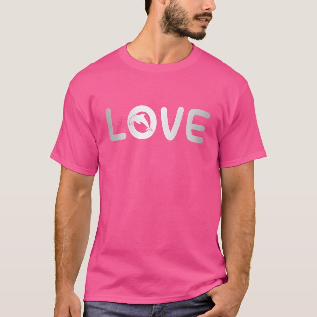 Delfin-Liebe Retro T-Shirt (Vorderseite)