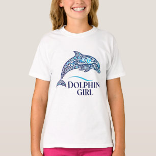 Delfin-Mädchen Ozeanliebhaber Grafik T-Shirt