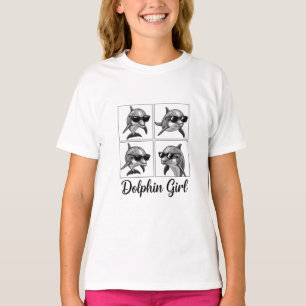 Delfin-Mädchen Ozeanliebhaber Grafik T-Shirt
