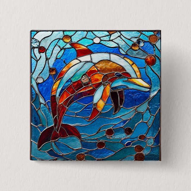 Delfin Meerestier Geschenk für Ozeanliebhaber Button (Vorderseite)