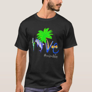 Delfin Mimilife Kokosnuss-Delfin und Strand-Campi T-Shirt