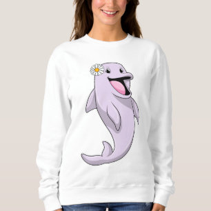 Delfin mit Gänseblümchen Sweatshirt