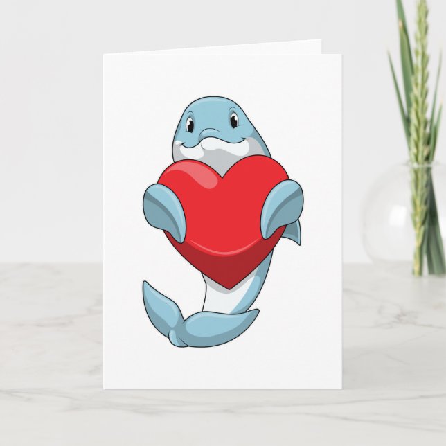 Delfin mit Herz Karte (Vorderseite)
