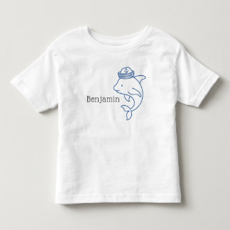 Delfin mit Matrosenhut, Personalisiert Kleinkind T-shirt
