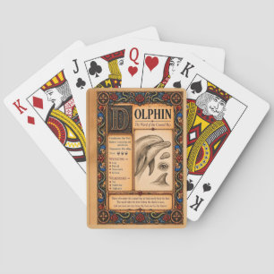 Delfin, mittelalterliche Bestiarien-Kunst Spielkarten