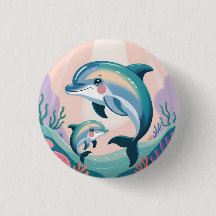 Delfin-Mutter und Baby