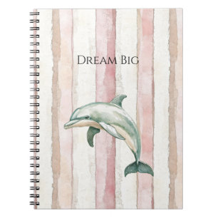 Delfin Pink Ivory Cream Streifen Notizblock