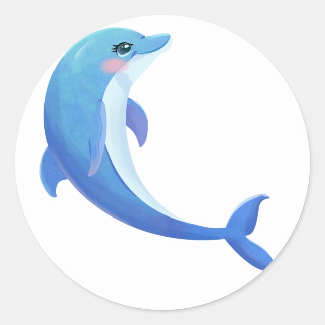 Delfin Runder Aufkleber (Vorderseite)