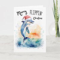 Delfin Santa Merry Flippin' Weihnachten Strand