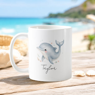 Delfin-Schildkröte-Tasse mit individuellem Namen Kaffeetasse