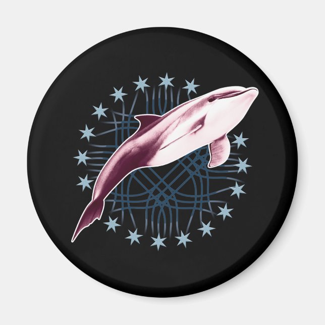 Delfin Slick Grafikdesign Magnet (Vorne)