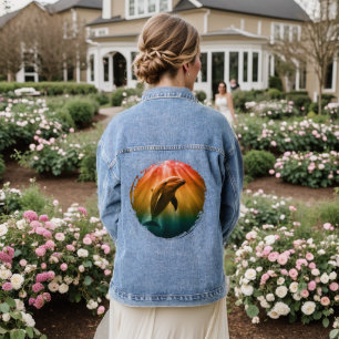Delfin Sommer Meer Ozean Sonnenuntergang Jeansjacke