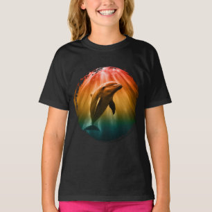 Delfin Sommer Meer Ozean Sonnenuntergang T-Shirt