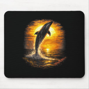 Delfin Sonnenuntergang Ozean Strand Natur Küsten V Mousepad