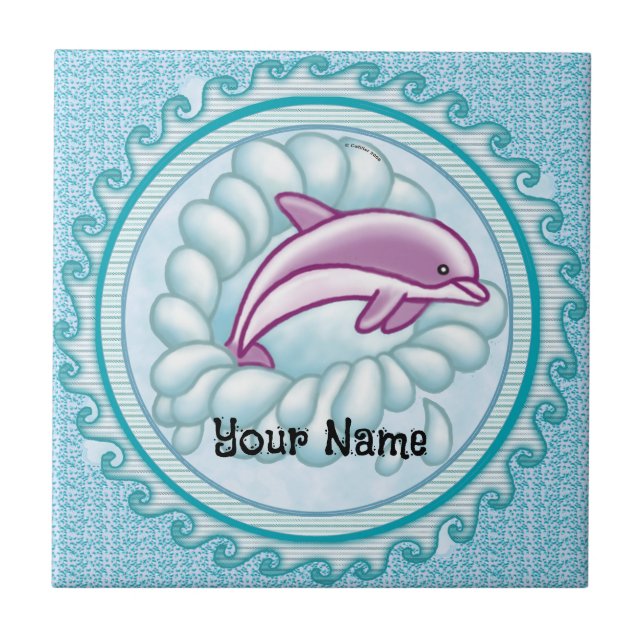 Delfin Splash   Fliese (Vorderseite)