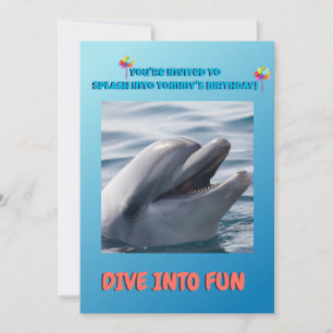 Delfin-Splash-Geburtstag Einladung