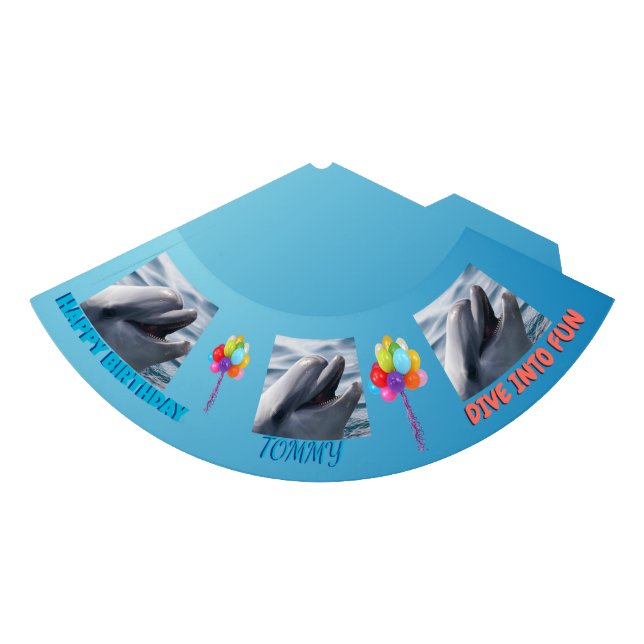 Delfin-Splash-Geburtstag Partyhütchen (Vorderseite)