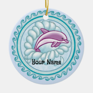 Delfin Splash   Keramik Ornament