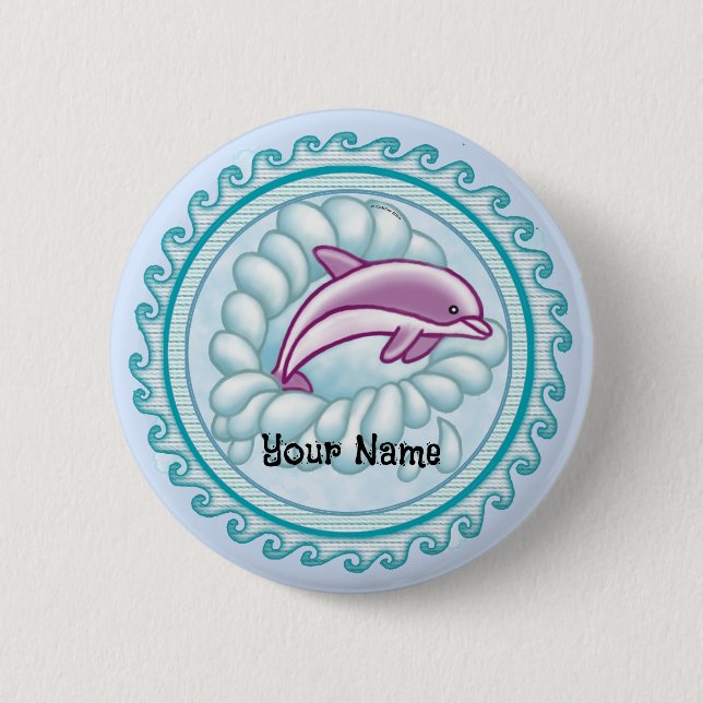 Delfin Spritzer  Button (Vorderseite)