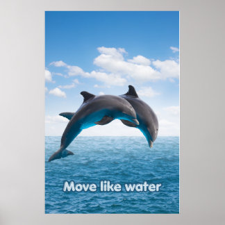 Delfin Sprung Ozean Wandkunst Sommer Splash Poster