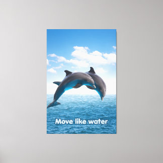 Delfin Sprung Ozean Wandkunst Sommer Splash Poster Leinwanddruck