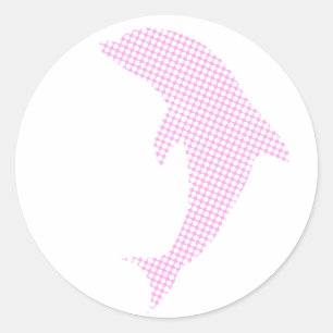 Delfin trendy saubere einfache Ozean Meeres- Runder Aufkleber
