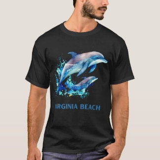 Delfin Urlaub Vintage Virginia Beach Strand Ziel T-Shirt