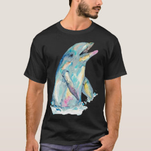 Delfin-Wal-Aquarellmalerei T-Shirt
