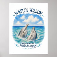 Delfin-Weisheit-Wasserfarben-Ozeanszene