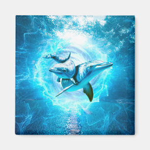Delfinblauer Fantasie Magnet