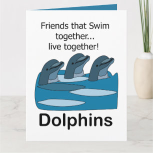 Delfine Aquatische Meeressäuger Freundschaft Karte