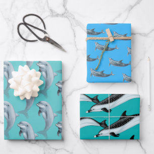 Delfine Geschenkpapier Set