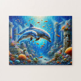 Delfine in Atlantis - Verzaubernder Ozean Puzzle