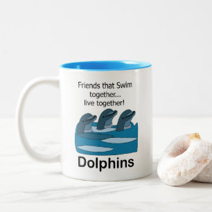 Delfine Meeres-Säugetier-Freundschaft Zweifarbige Tasse