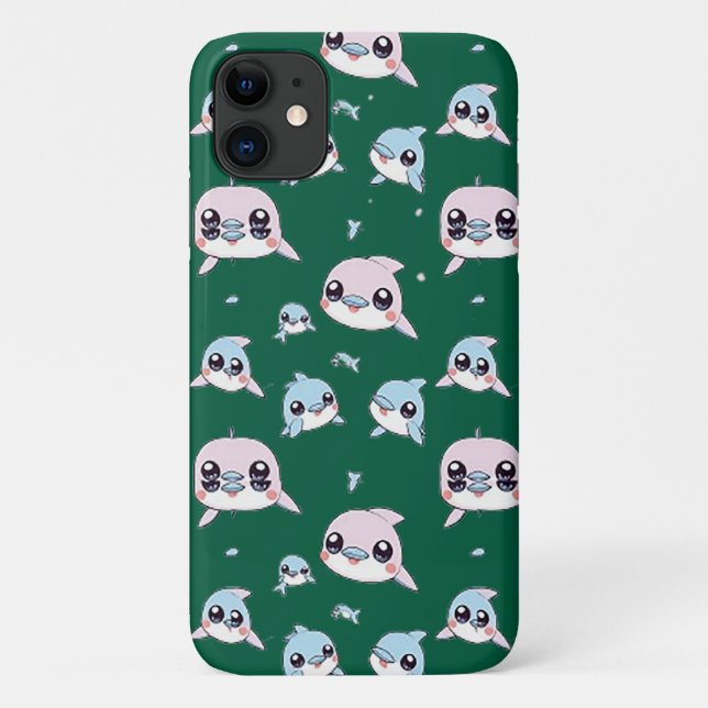 Delfine - Modernes digitales Musterdesign 1 Case-Mate iPhone Hülle (Rückseite)