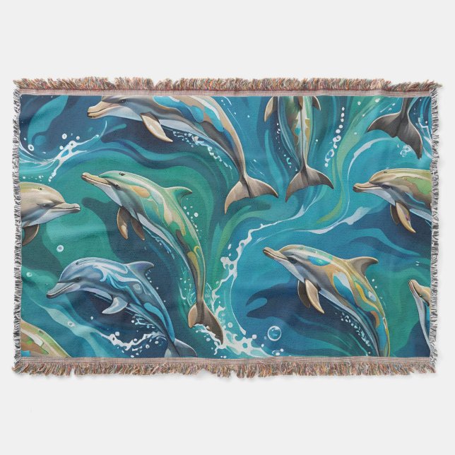 Delfine schwimmen  decke (Vorderseite)