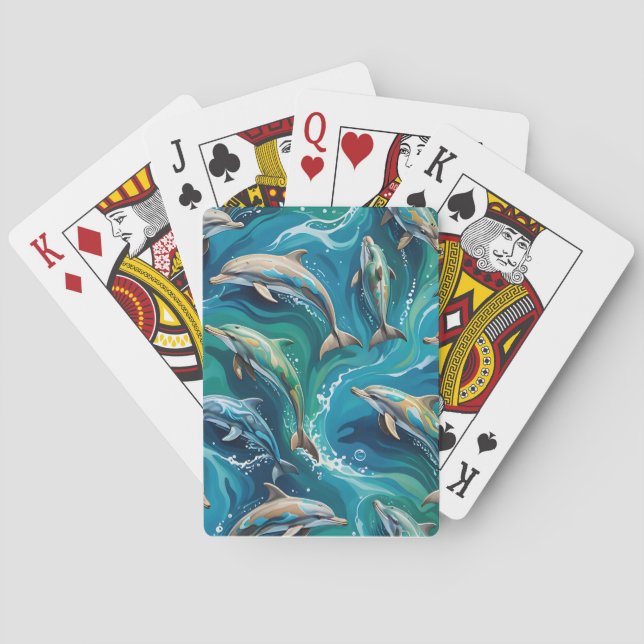 Delfine schwimmen  spielkarten (Rückseite)