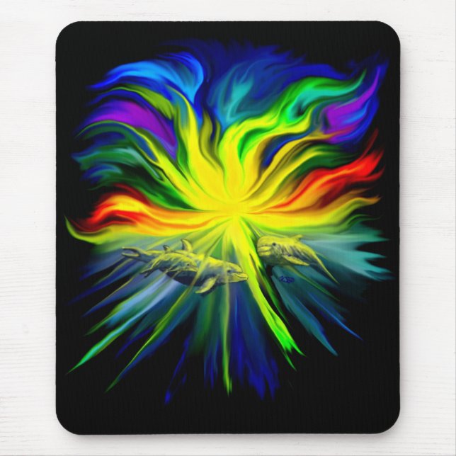 Delfinfamilie im Sonnenschein Mousepad (Vorne)