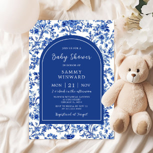 Delft-Blau Antique Chinoiserie-Baby-Party Einladung