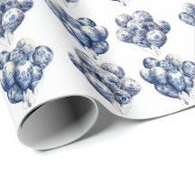 Delft-Blau-Ballon-Geschenkpapier