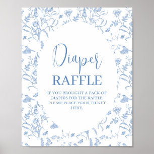 Delft-Blau-Chinoiserie-Baby-Party-Junge-Windelschi Poster