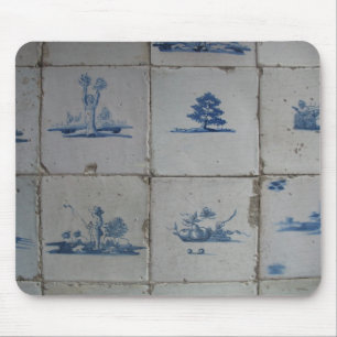 Delft-Blau deckt Mousepad mit Ziegeln