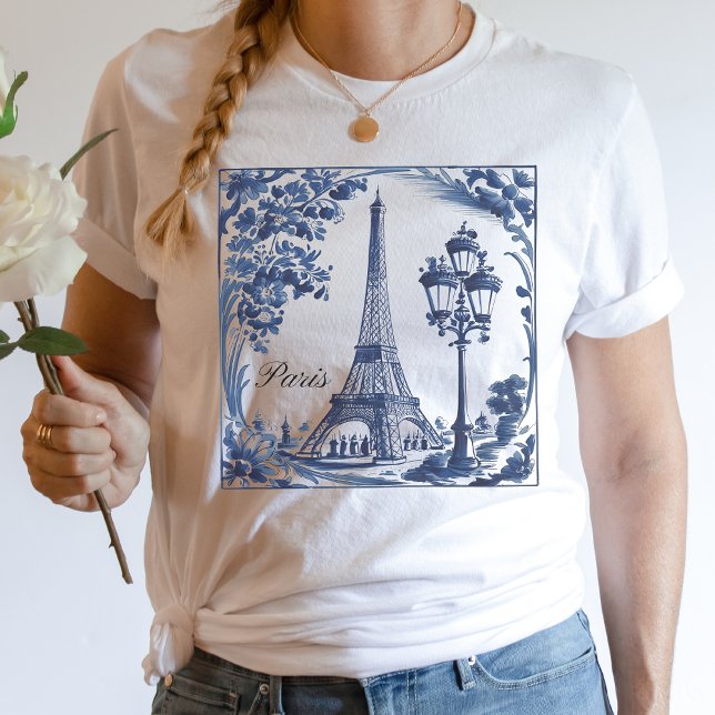 Delft Blau Paris Eiffelturm T-Shirt (Von Creator hochgeladen)