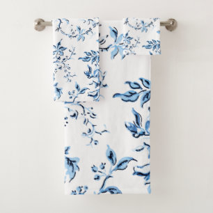 Delft Blau und Weiße Flora Badhandtuch Set